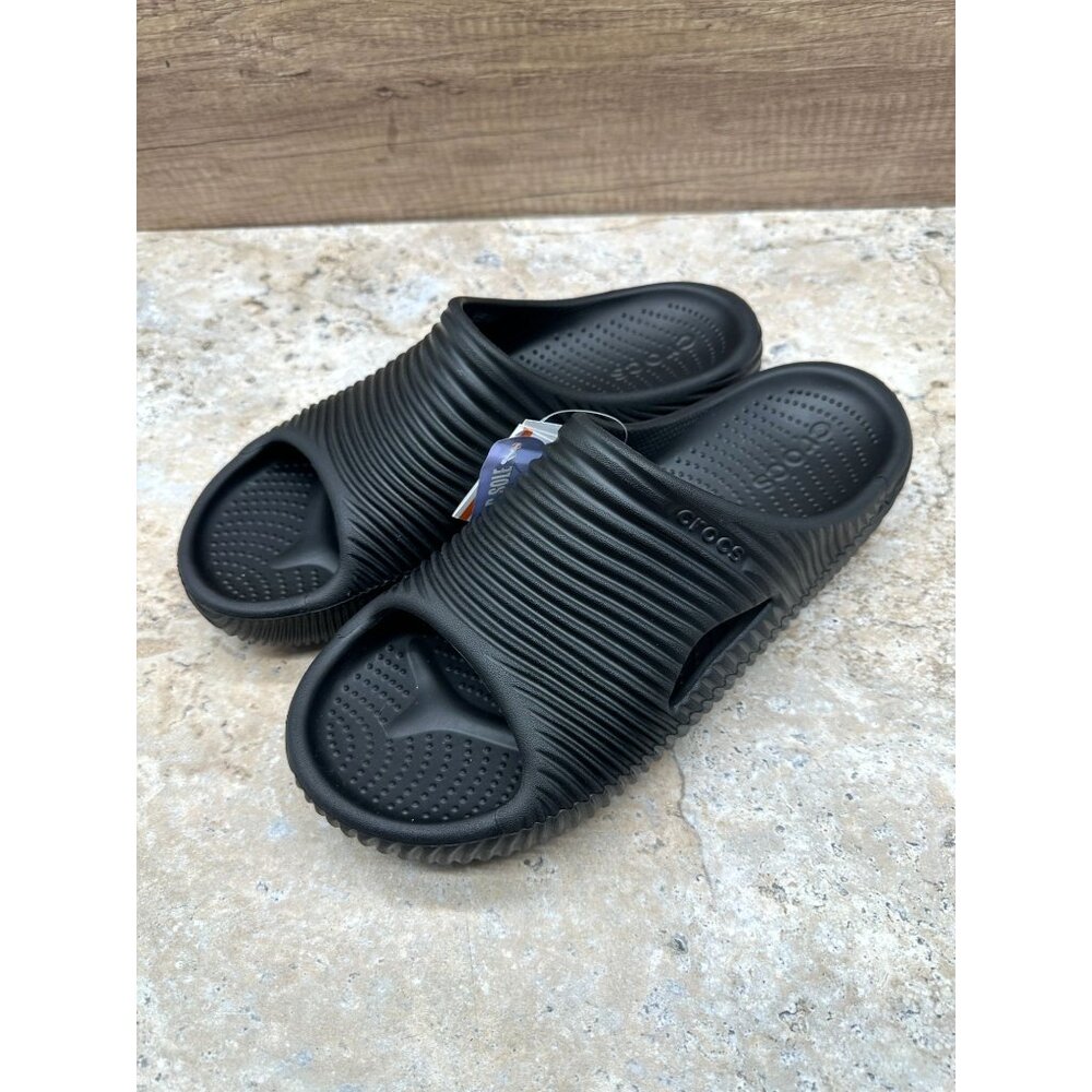 Crocs Sandals Unisex Size M 10 W 12 Black Mellow Tide Recovery Slides 210333-001 - Picture 5 of 11
